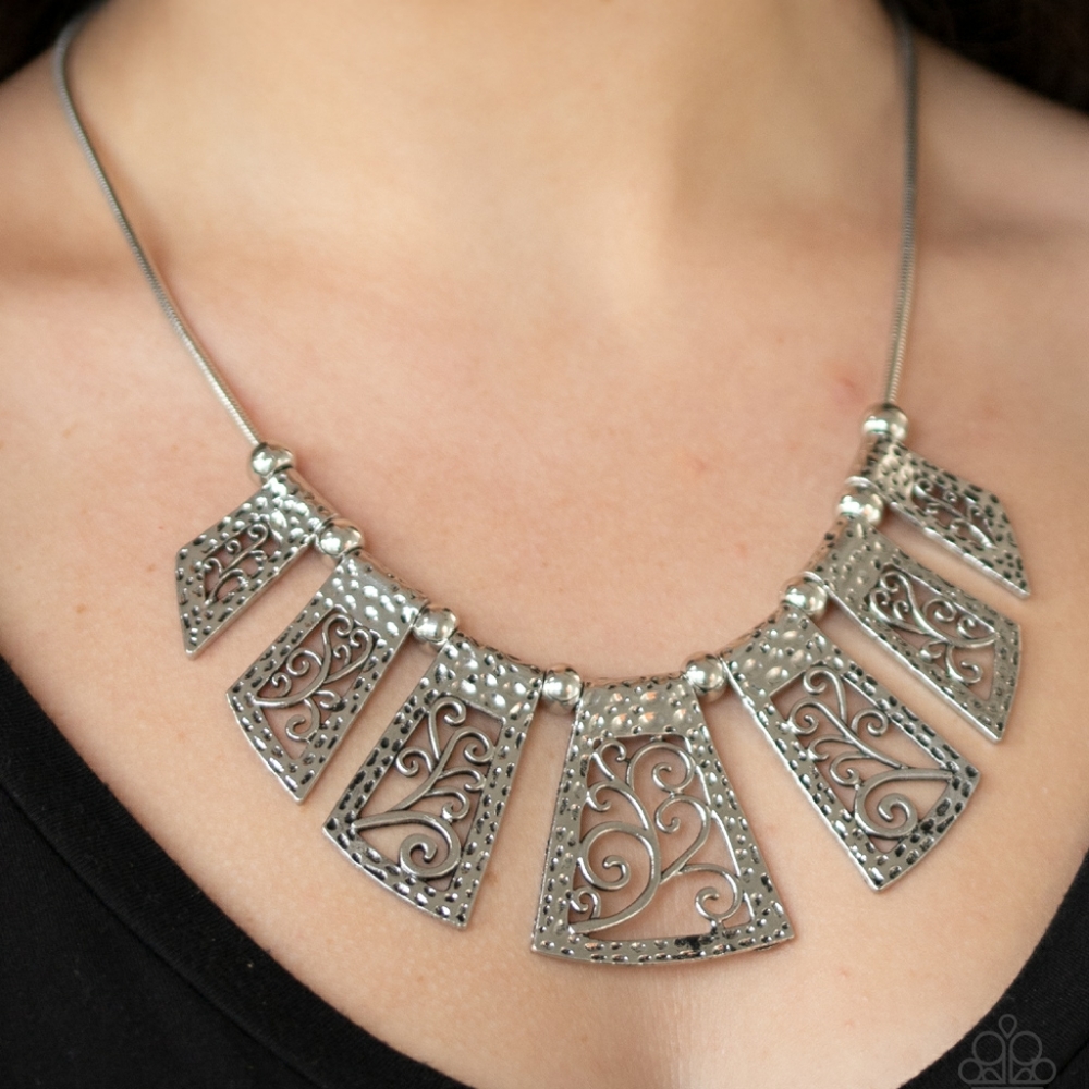 Egyptian silver bar Necklace